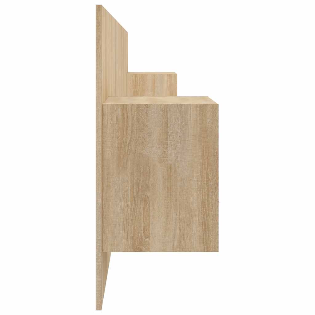 Hoofdbord met kastjes bewerkt hout sonoma eikenkleurig is nu te koop bij PeponiXL, paradijselijk wonen!