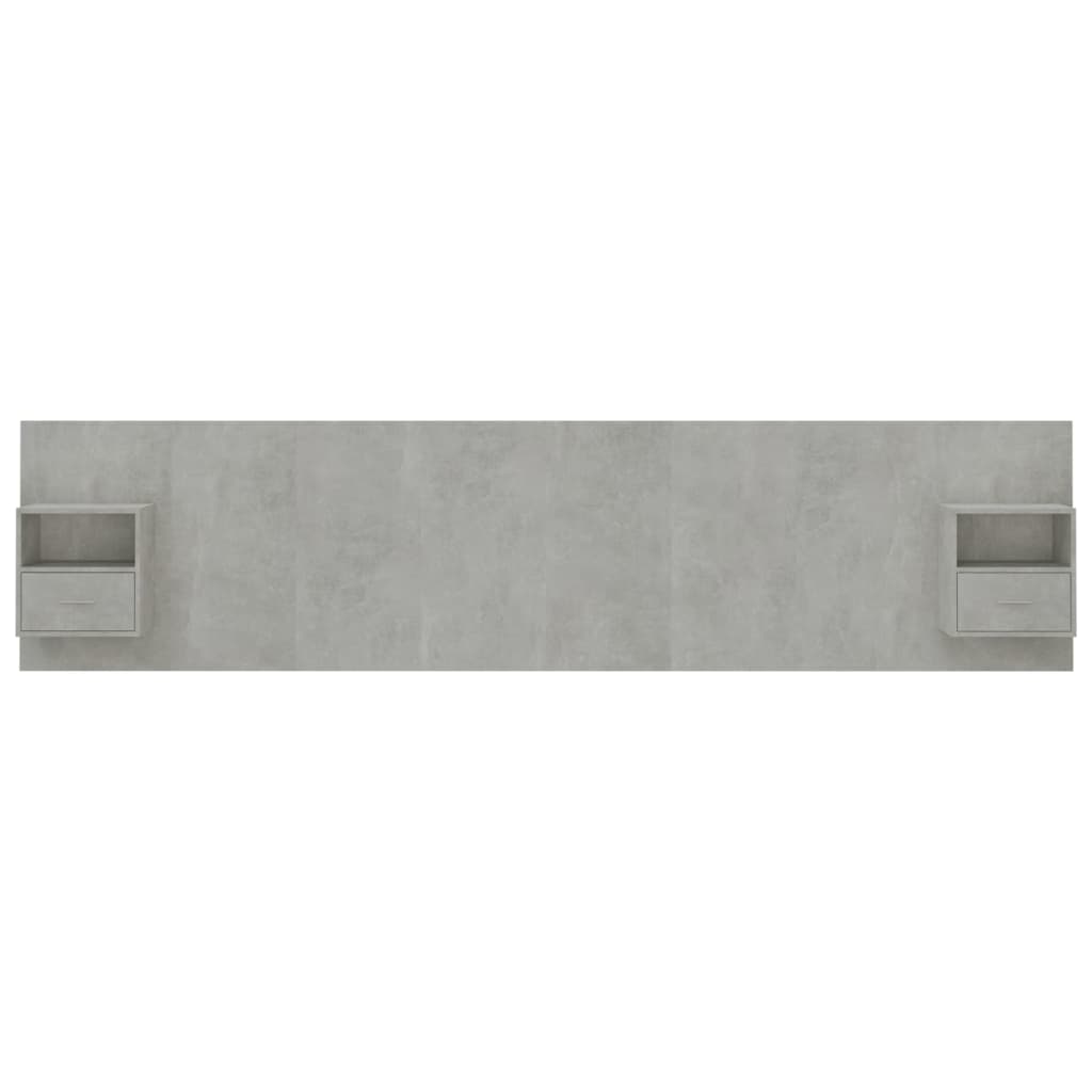 Hoofdbord met kastjes bewerkt hout betongrijs is nu te koop bij PeponiXL, paradijselijk wonen!