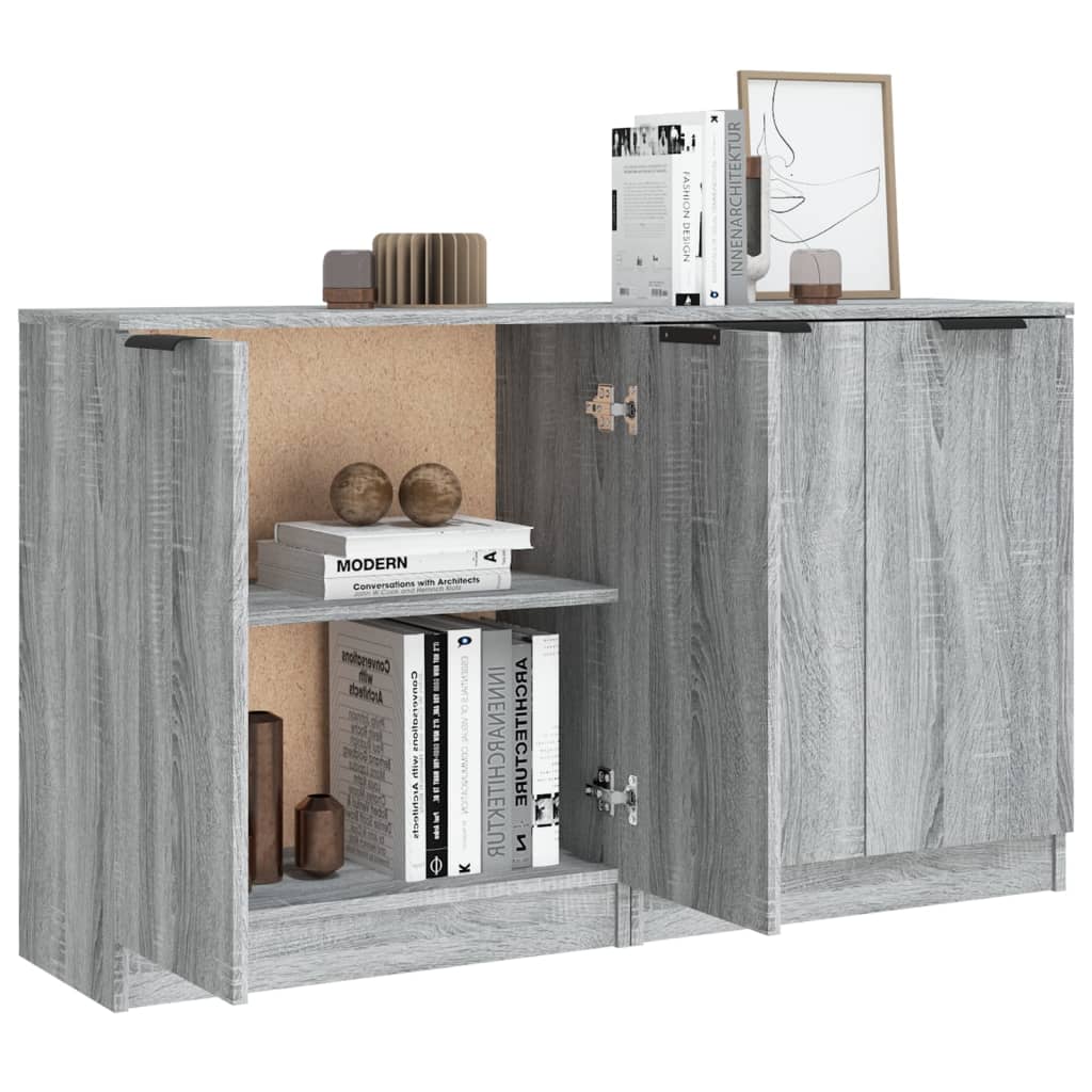 Dressoirs 2 st 60x30x70 cm bewerkt hout grijs sonoma eiken is nu te koop bij PeponiXL, paradijselijk wonen!