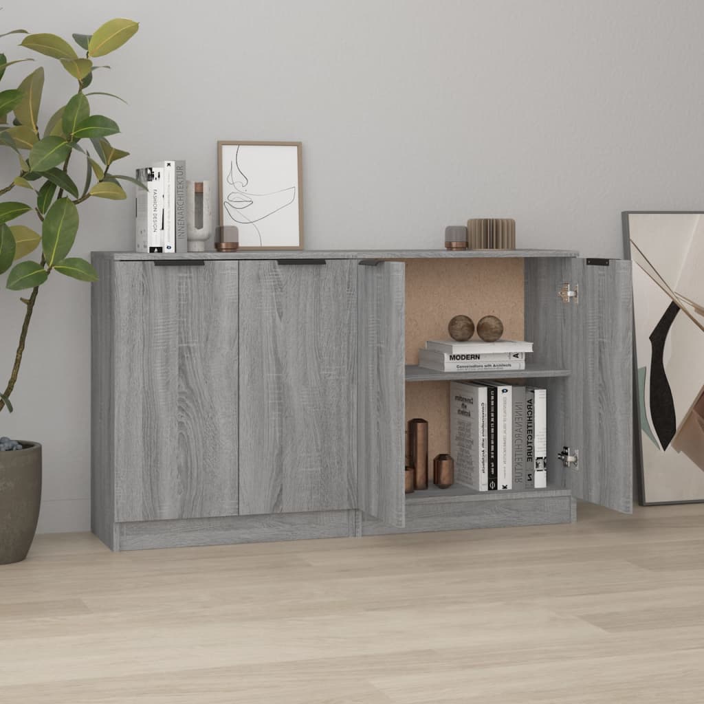 Dressoirs 2 st 60x30x70 cm bewerkt hout grijs sonoma eiken is nu te koop bij PeponiXL, paradijselijk wonen!