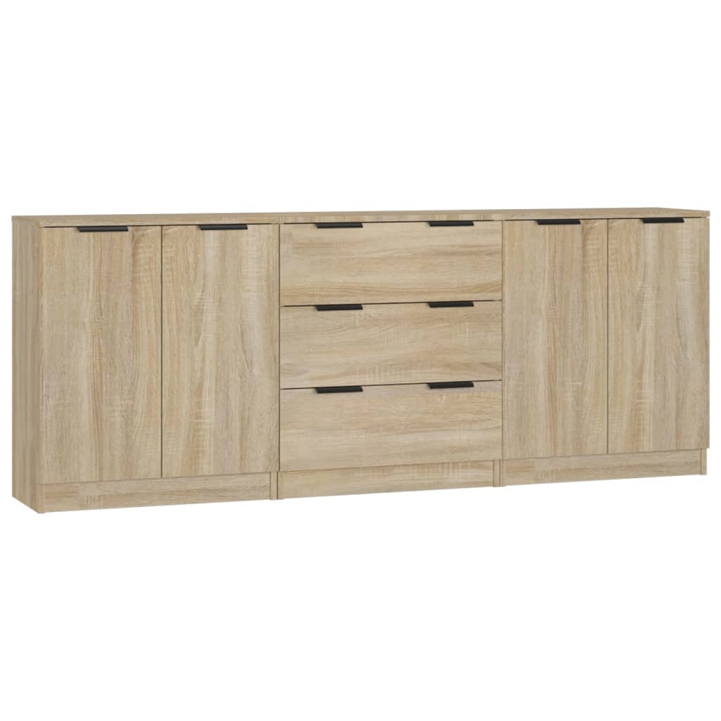 3-delige Dressoirs bewerkt hout sonoma eiken is nu te koop bij PeponiXL, paradijselijk wonen!