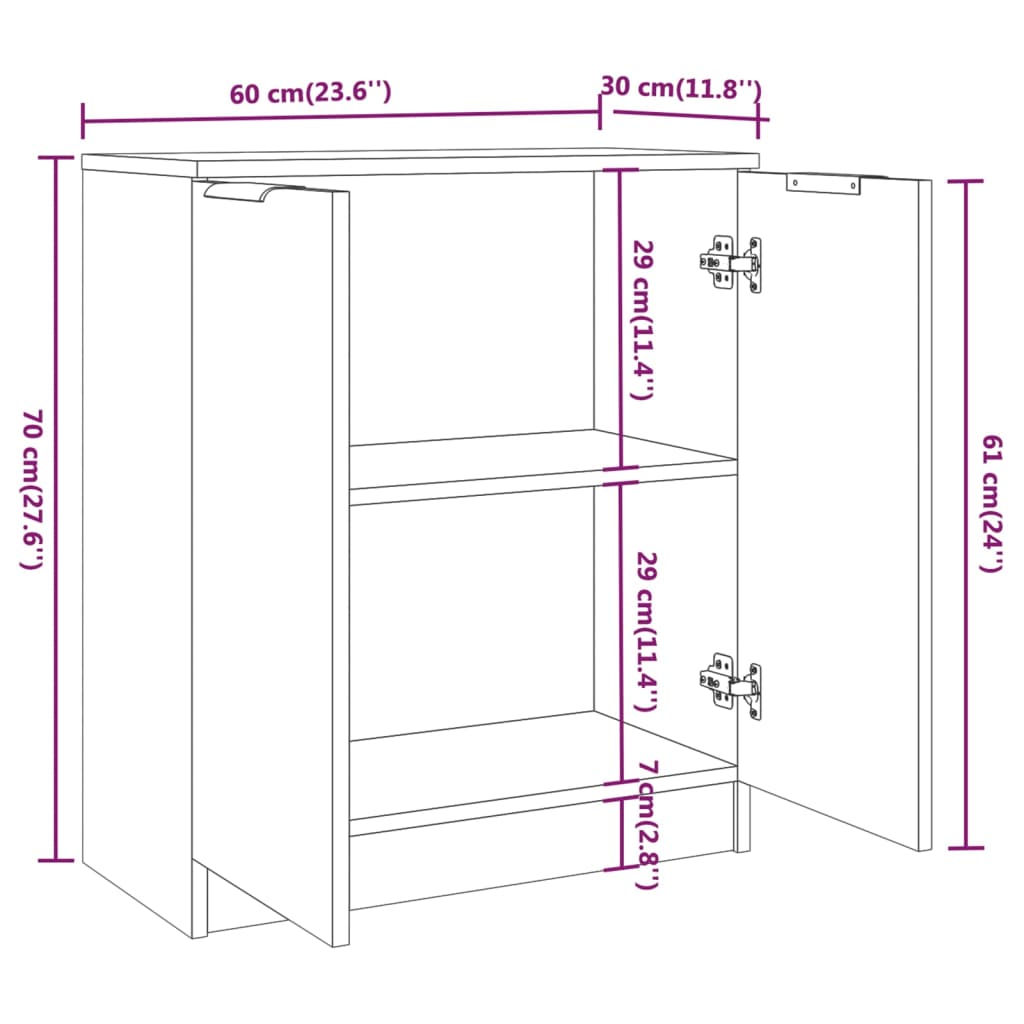 3-delige Dressoirs bewerkt hout sonoma eiken is nu te koop bij PeponiXL, paradijselijk wonen!