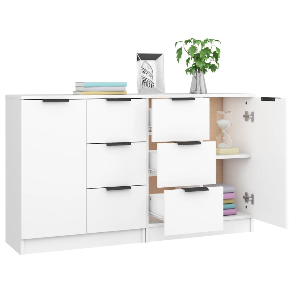 Dressoirs 2 st 60x30x70 cm bewerkt hout wit is nu te koop bij PeponiXL, paradijselijk wonen!