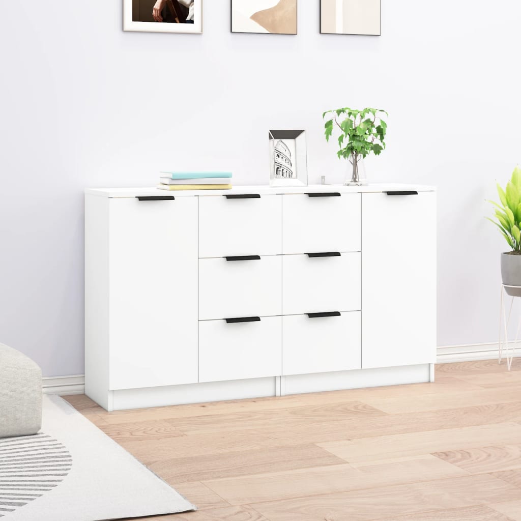 Dressoirs 2 st 60x30x70 cm bewerkt hout wit is nu te koop bij PeponiXL, paradijselijk wonen!