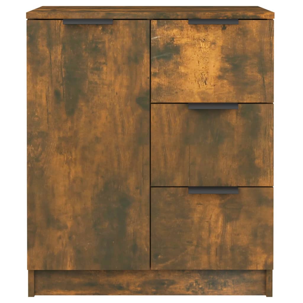 Dressoirs 2 st 60x30x70 cm bewerkt hout gerookt eikenkleurig is nu te koop bij PeponiXL, paradijselijk wonen!