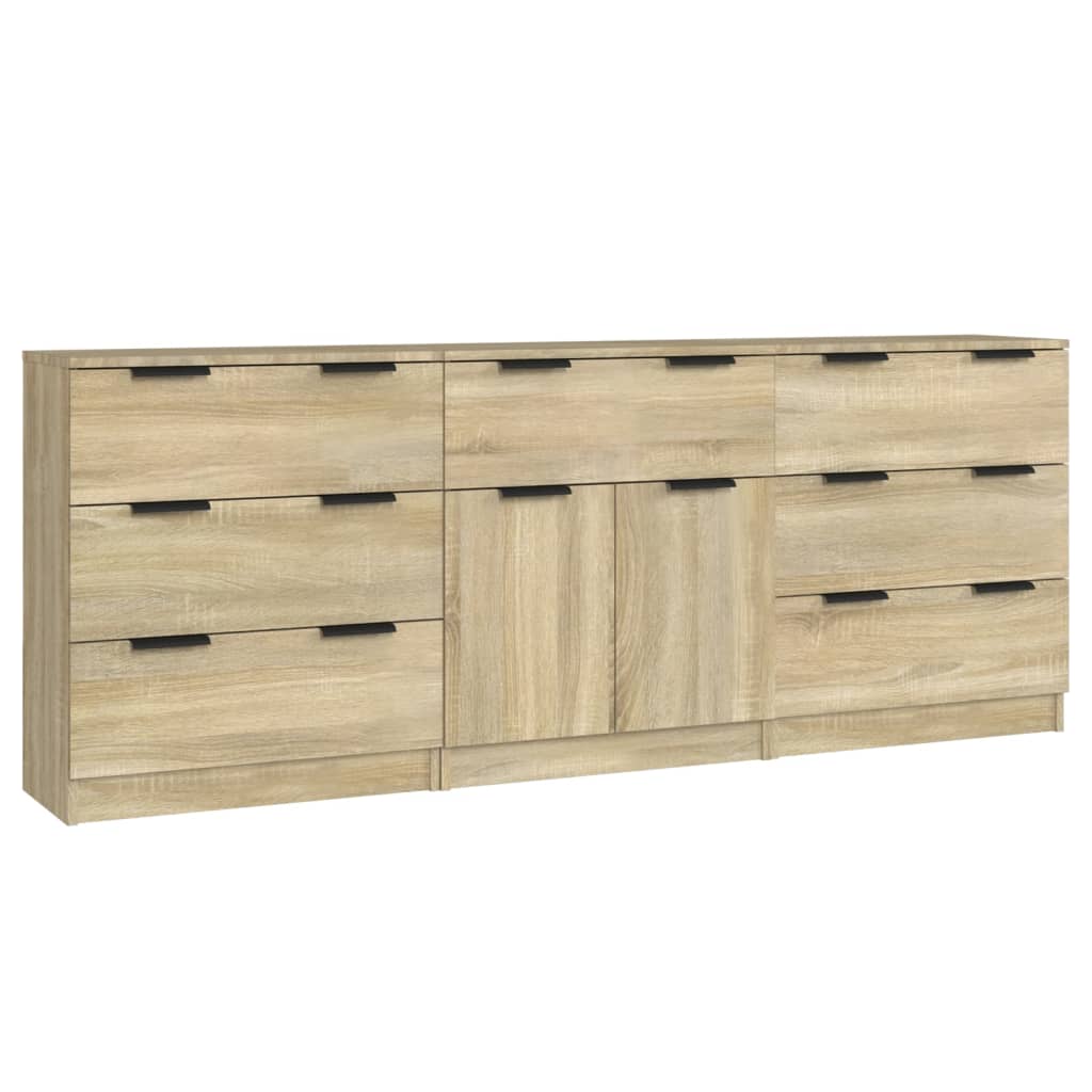 3-delige Dressoirs bewerkt hout sonoma eiken is nu te koop bij PeponiXL, paradijselijk wonen!