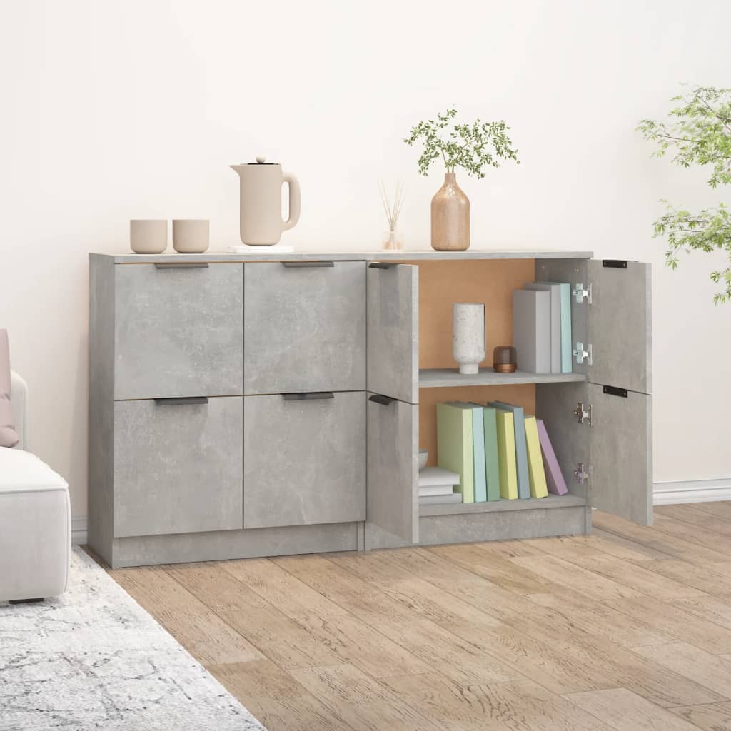 Dressoirs 2 st 60x30x70 cm bewerkt hout betongrijs is nu te koop bij PeponiXL, paradijselijk wonen!