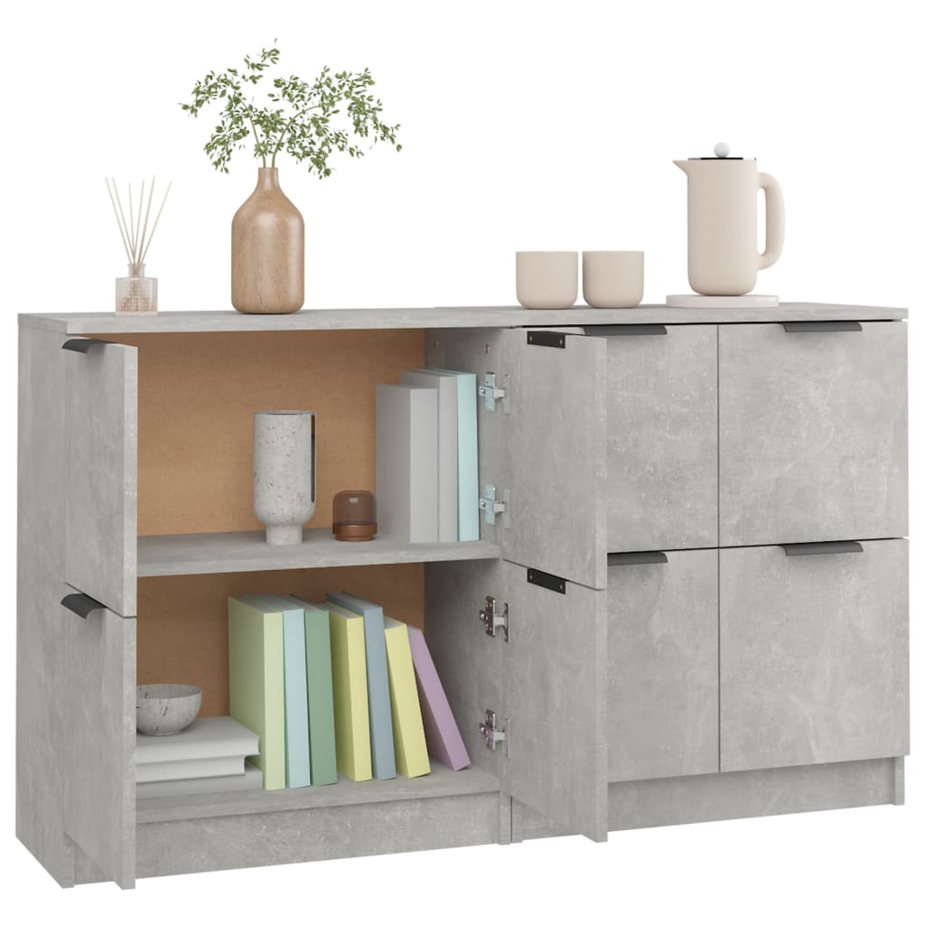 Dressoirs 2 st 60x30x70 cm bewerkt hout betongrijs is nu te koop bij PeponiXL, paradijselijk wonen!