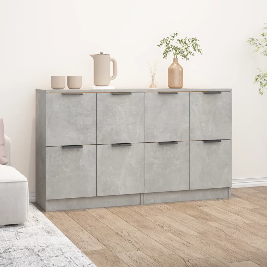 Dressoirs 2 st 60x30x70 cm bewerkt hout betongrijs is nu te koop bij PeponiXL, paradijselijk wonen!