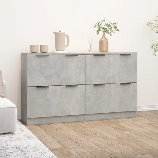 Dressoirs 2 st 60x30x70 cm bewerkt hout betongrijs is nu te koop bij PeponiXL, paradijselijk wonen!