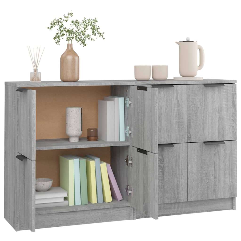 Dressoirs 2 st 60x30x70 cm bewerkt hout grijs sonoma eiken is nu te koop bij PeponiXL, paradijselijk wonen!
