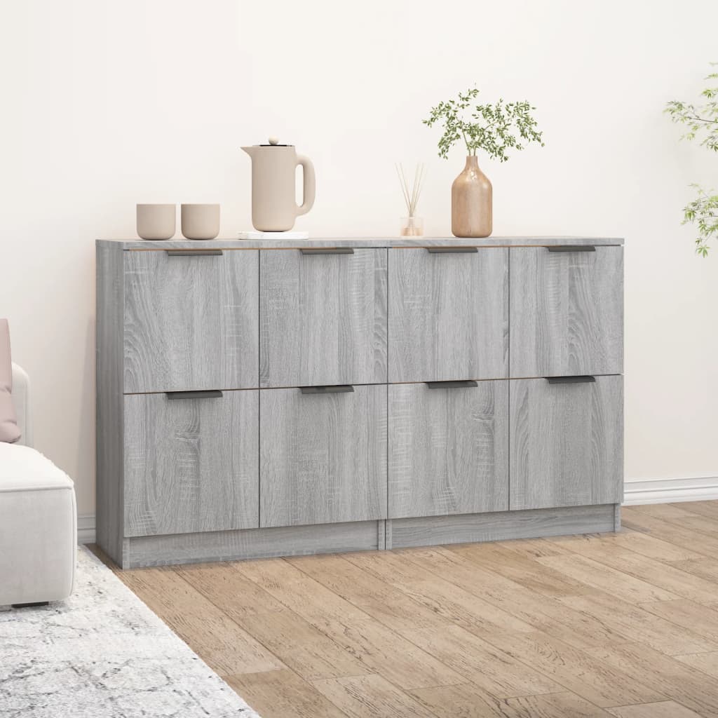 Dressoirs 2 st 60x30x70 cm bewerkt hout grijs sonoma eiken is nu te koop bij PeponiXL, paradijselijk wonen!