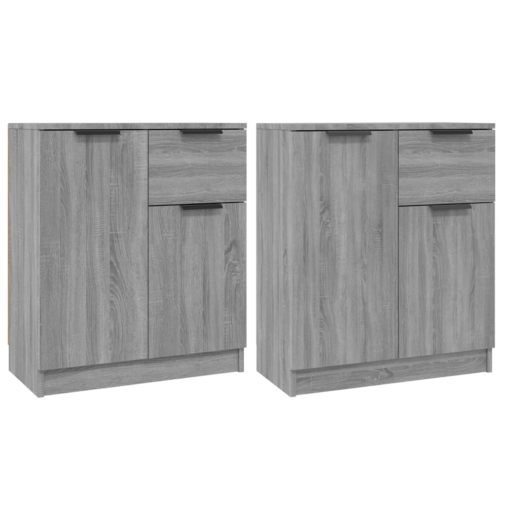 Dressoirs 2 st 60x30x70 cm bewerkt hout grijs sonoma eiken is nu te koop bij PeponiXL, paradijselijk wonen!