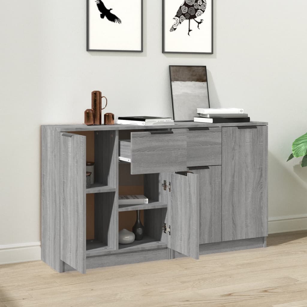 Dressoirs 2 st 60x30x70 cm bewerkt hout grijs sonoma eiken is nu te koop bij PeponiXL, paradijselijk wonen!