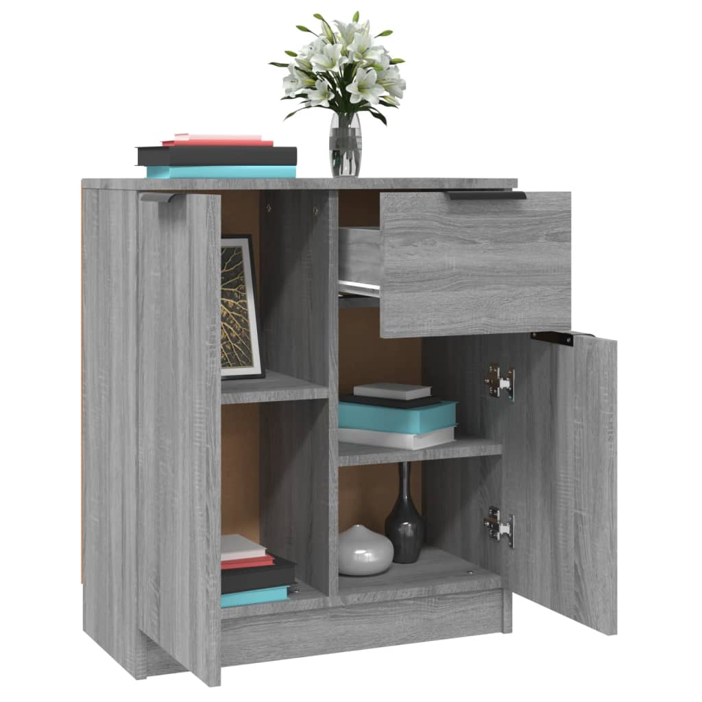 Dressoirs 2 st 60x30x70 cm bewerkt hout grijs sonoma eiken is nu te koop bij PeponiXL, paradijselijk wonen!