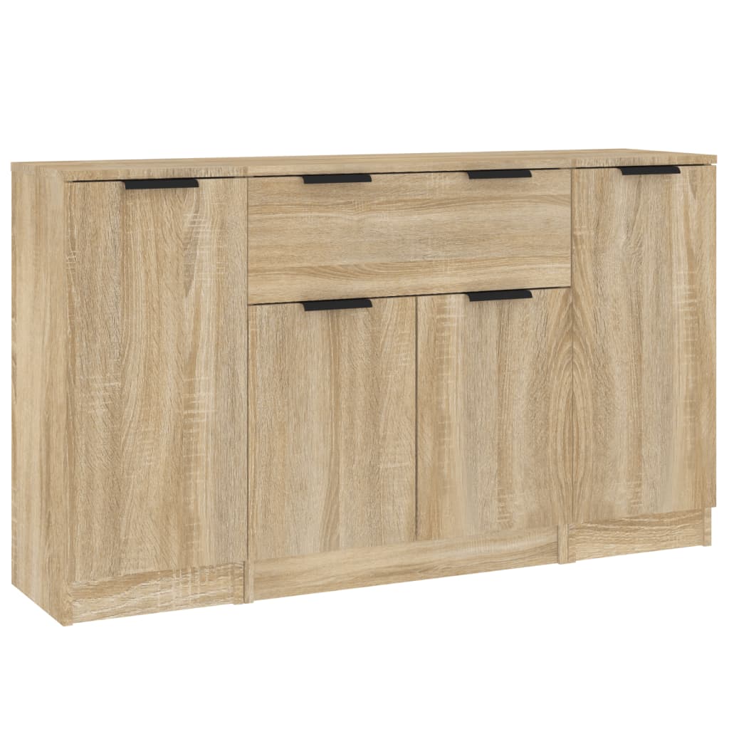 Dressoirs 3 st bewerkt hout sonoma eiken is nu te koop bij PeponiXL, paradijselijk wonen!