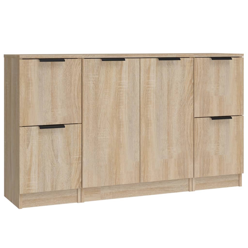 Dressoirs 3 st bewerkt hout sonoma eiken is nu te koop bij PeponiXL, paradijselijk wonen!