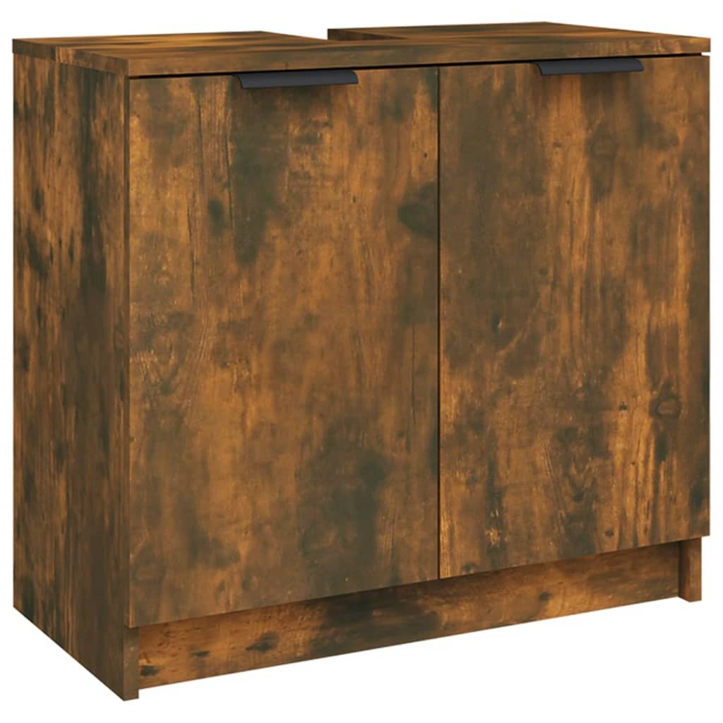 5-delige Badkamerkastenset bewerkt hout gerookt eikenkleurig is nu te koop bij PeponiXL, paradijselijk wonen!