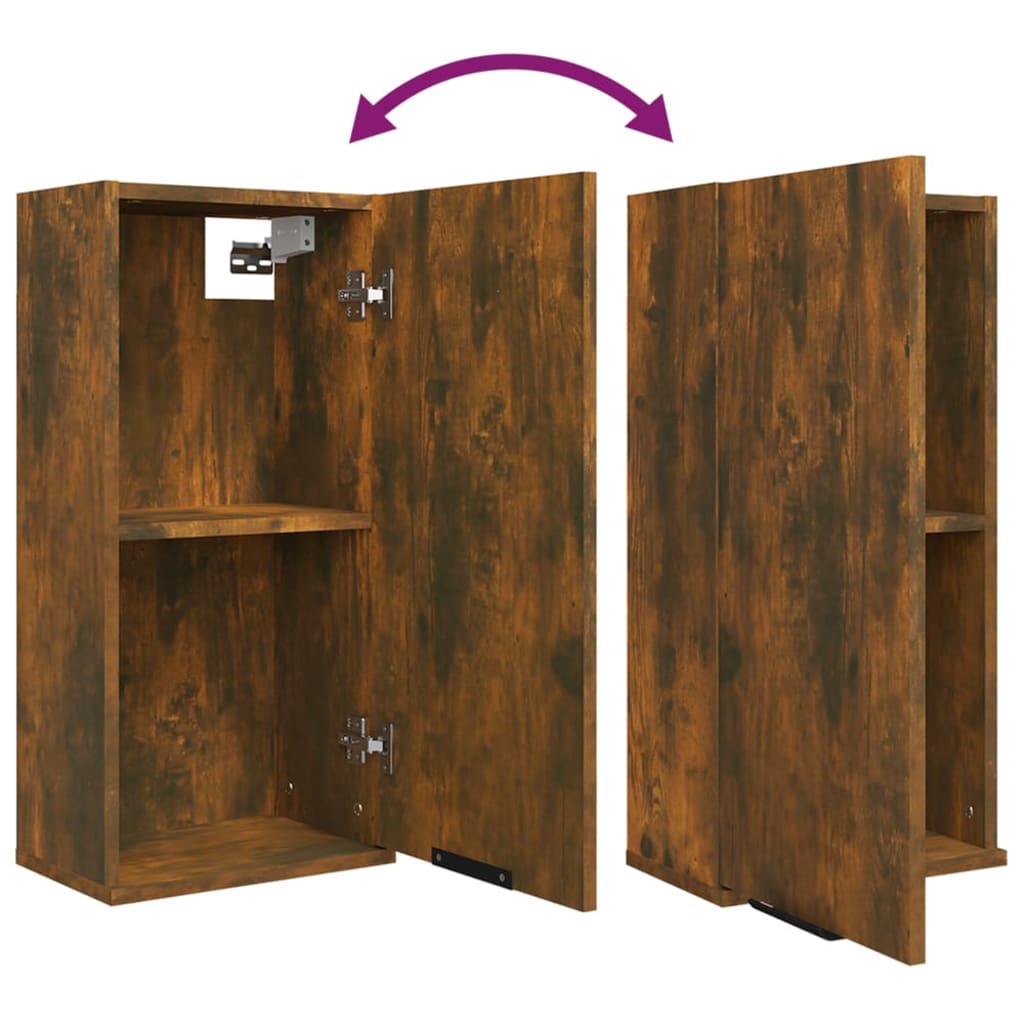 5-delige Badkamerkastenset bewerkt hout gerookt eikenkleurig is nu te koop bij PeponiXL, paradijselijk wonen!