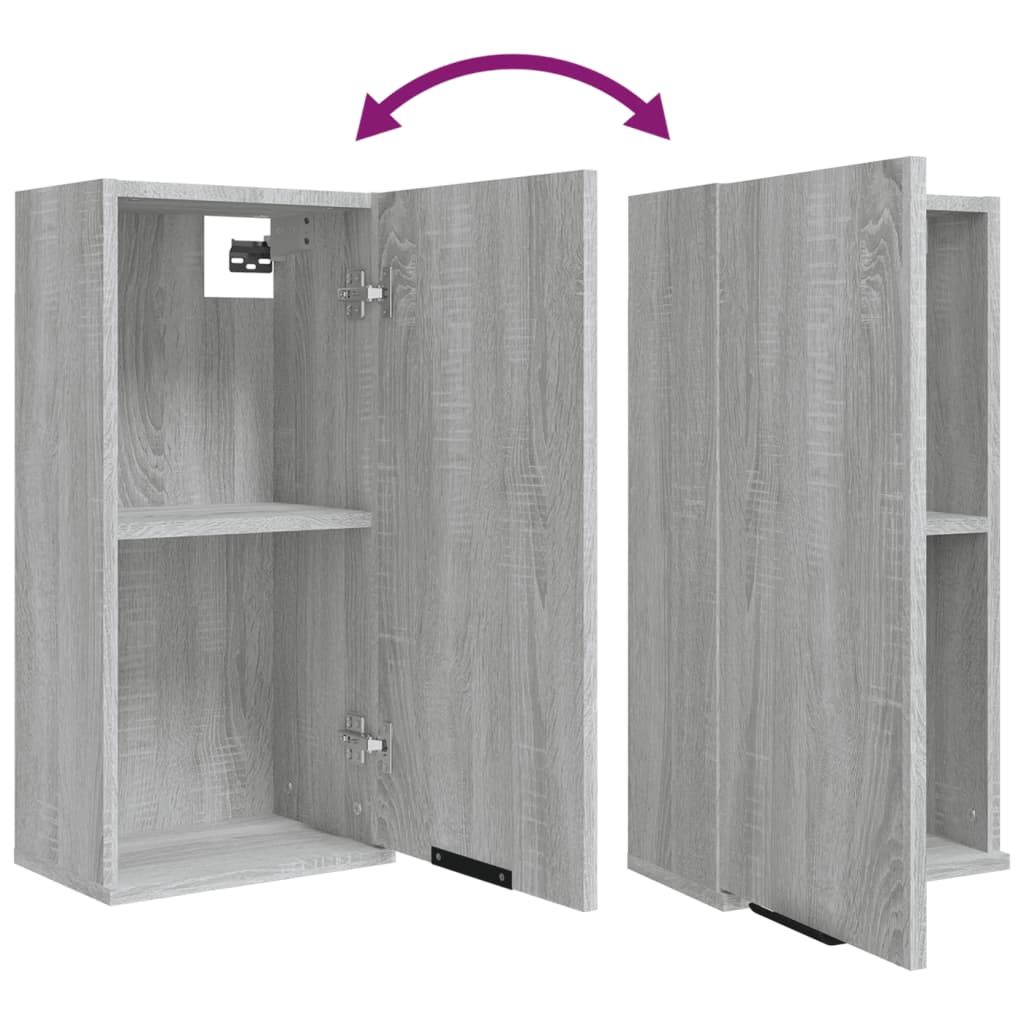5-delige Badkamerkastenset bewerkt hout grijs sonoma eikenkleur is nu te koop bij PeponiXL, paradijselijk wonen!