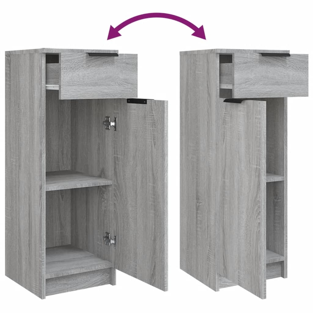 5-delige Badkamerkastenset bewerkt hout grijs sonoma eikenkleur is nu te koop bij PeponiXL, paradijselijk wonen!