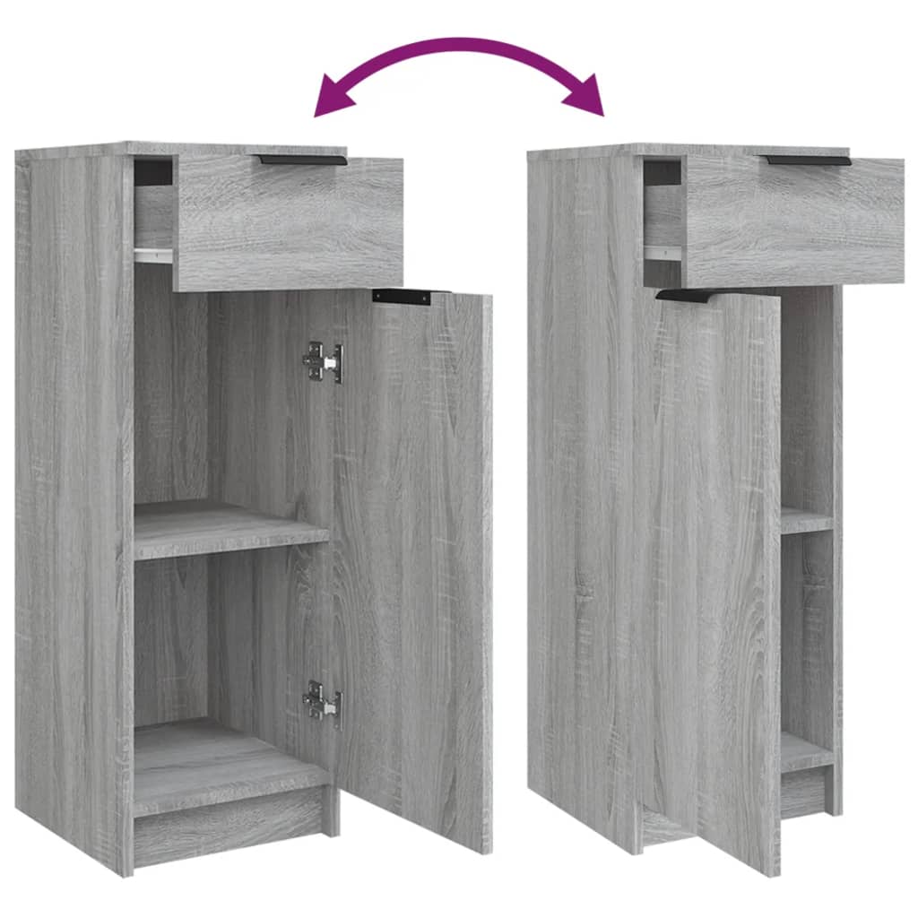 3-delige Badkamermeubelset bewerkt hout grijs sonoma eikenkleur is nu te koop bij PeponiXL, paradijselijk wonen!