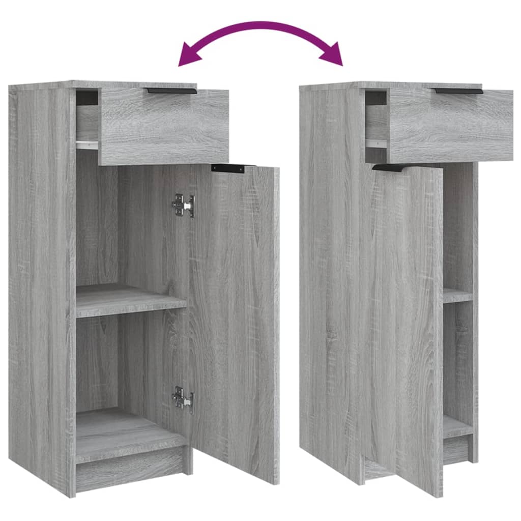 4-delige Badkamermeubelset bewerkt hout grijs sonoma eikenkleur is nu te koop bij PeponiXL, paradijselijk wonen!