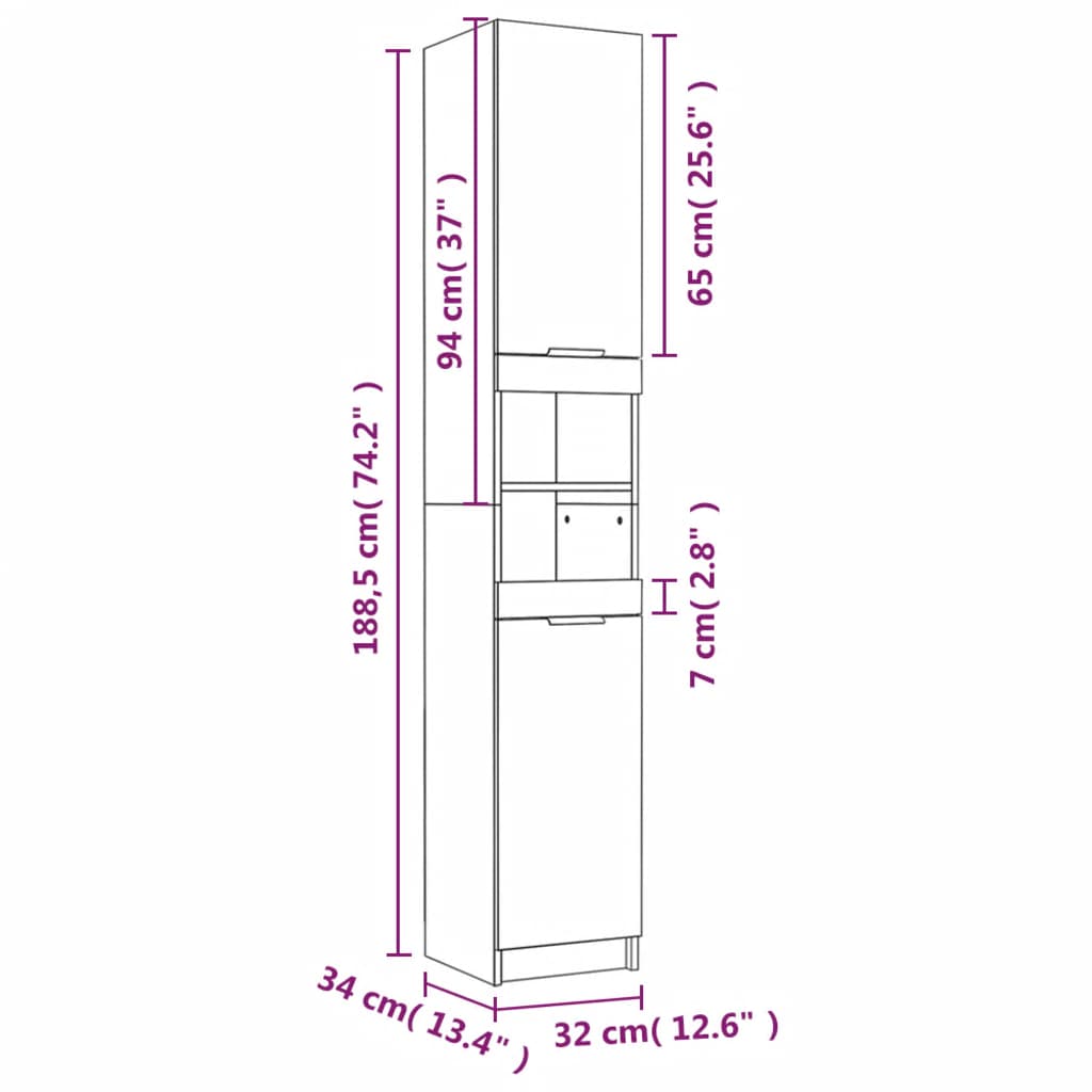 4-delige Badkamermeubelset bewerkt hout grijs sonoma eikenkleur is nu te koop bij PeponiXL, paradijselijk wonen!