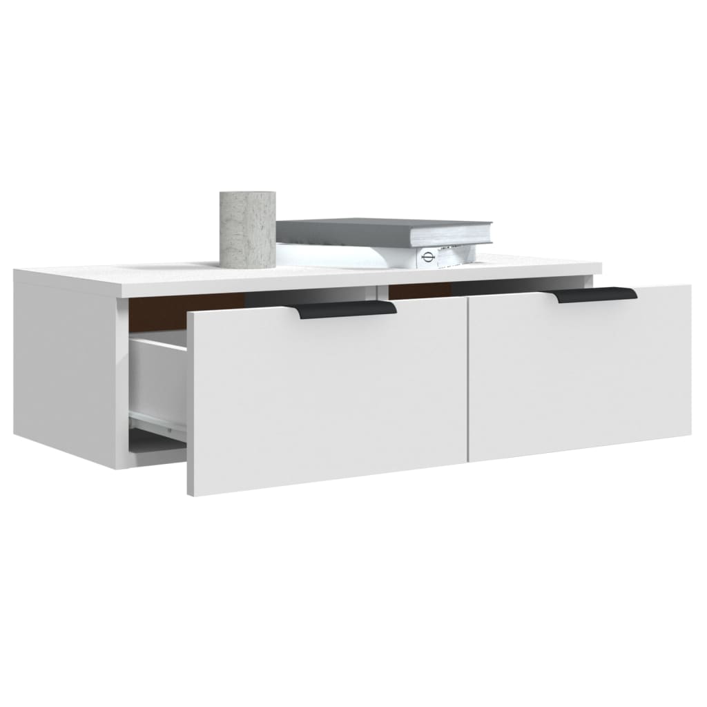Wandkasten 2 st 68x30x20 cm bewerkt hout wit is nu te koop bij PeponiXL, paradijselijk wonen!