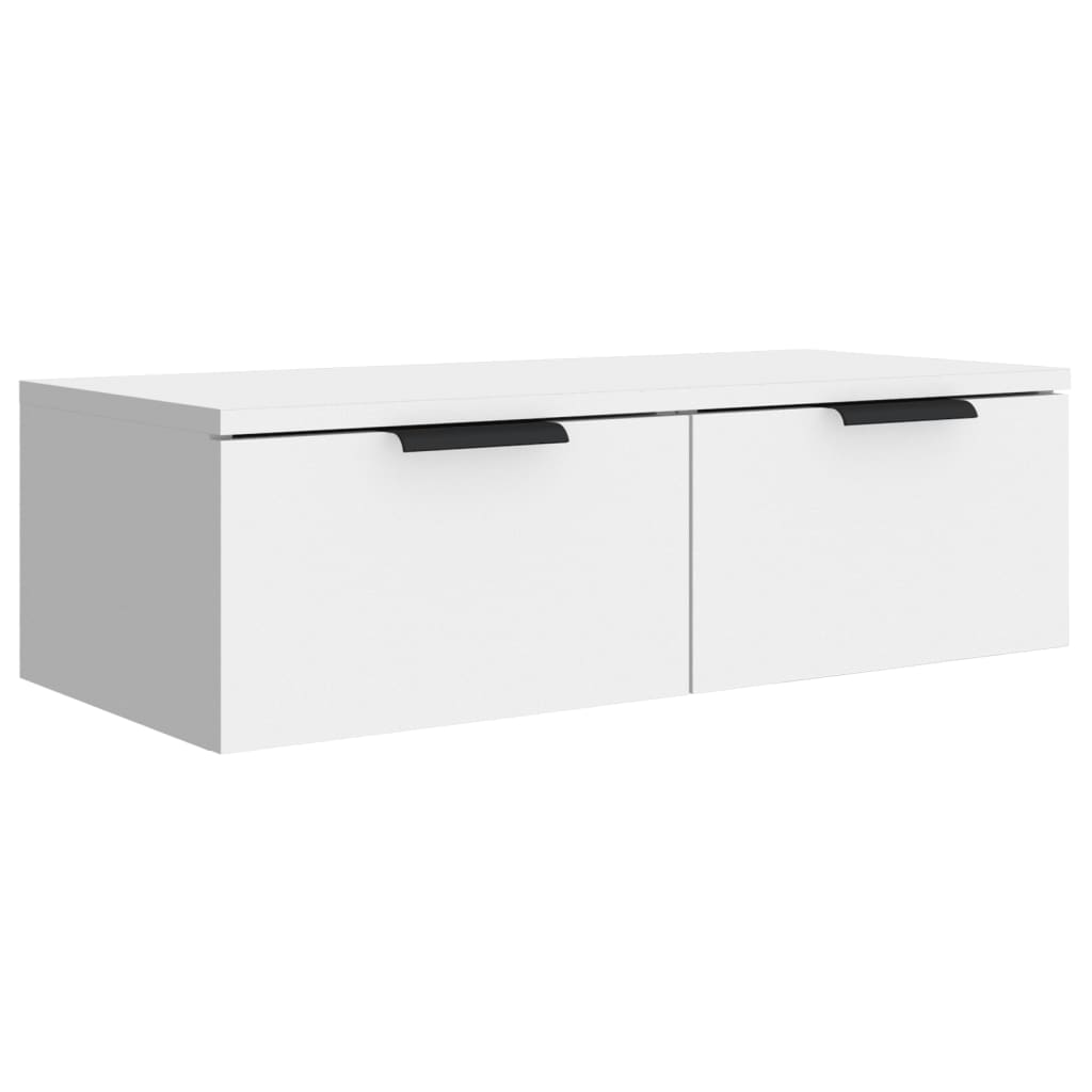 Wandkasten 2 st 68x30x20 cm bewerkt hout wit is nu te koop bij PeponiXL, paradijselijk wonen!