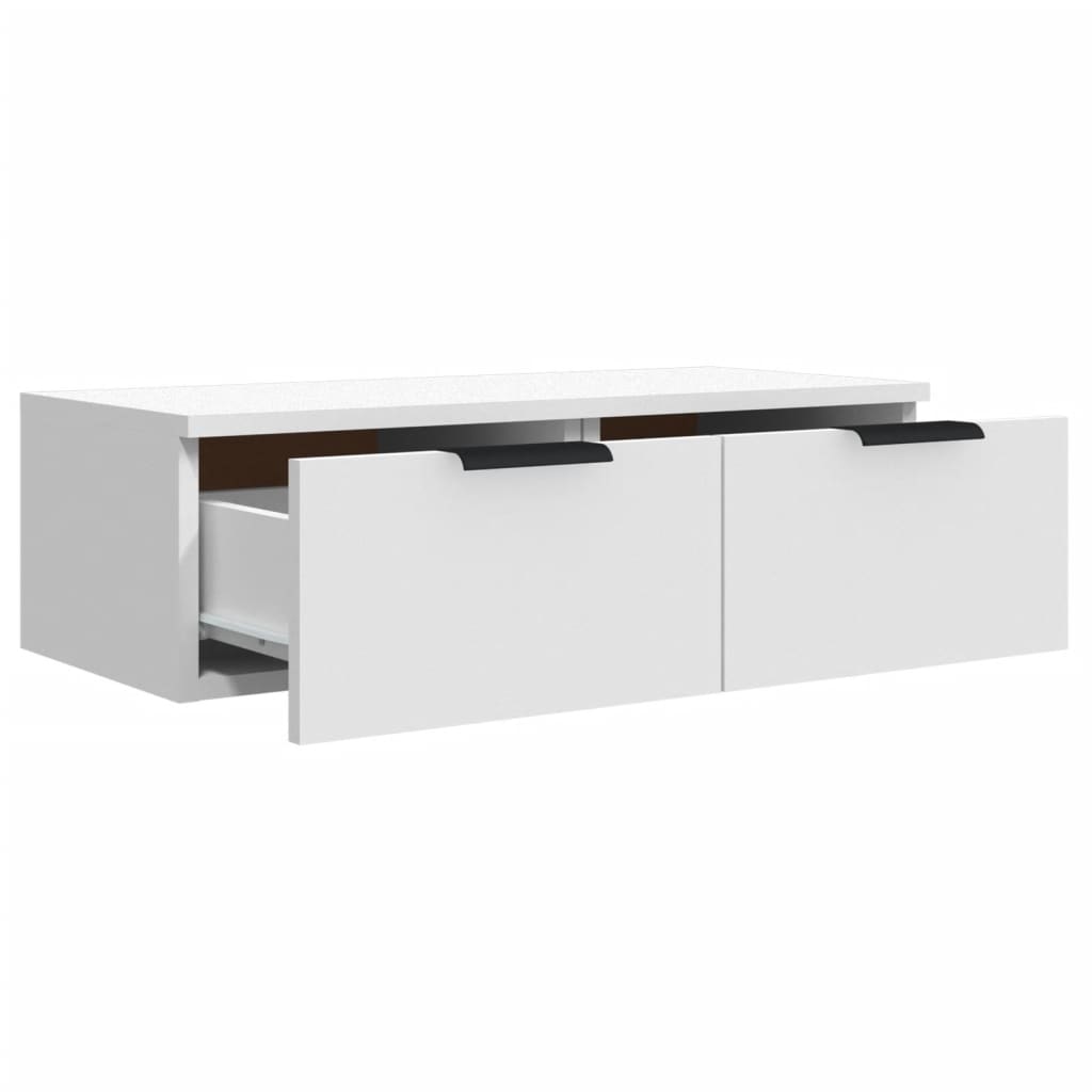 Wandkasten 2 st 68x30x20 cm bewerkt hout wit is nu te koop bij PeponiXL, paradijselijk wonen!