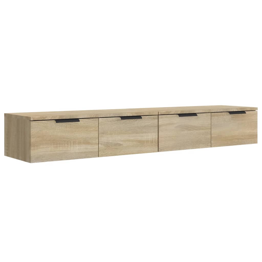 Wandkasten 2 st 68x30x20 cm bewerkt hout gerookt eiken is nu te koop bij PeponiXL, paradijselijk wonen!