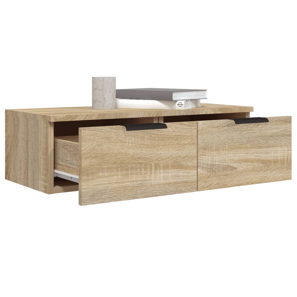 Wandkasten 2 st 68x30x20 cm bewerkt hout gerookt eiken is nu te koop bij PeponiXL, paradijselijk wonen!