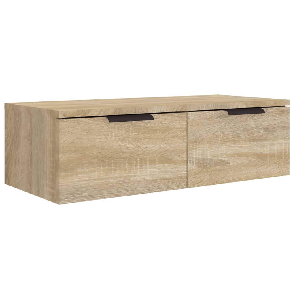Wandkasten 2 st 68x30x20 cm bewerkt hout gerookt eiken is nu te koop bij PeponiXL, paradijselijk wonen!