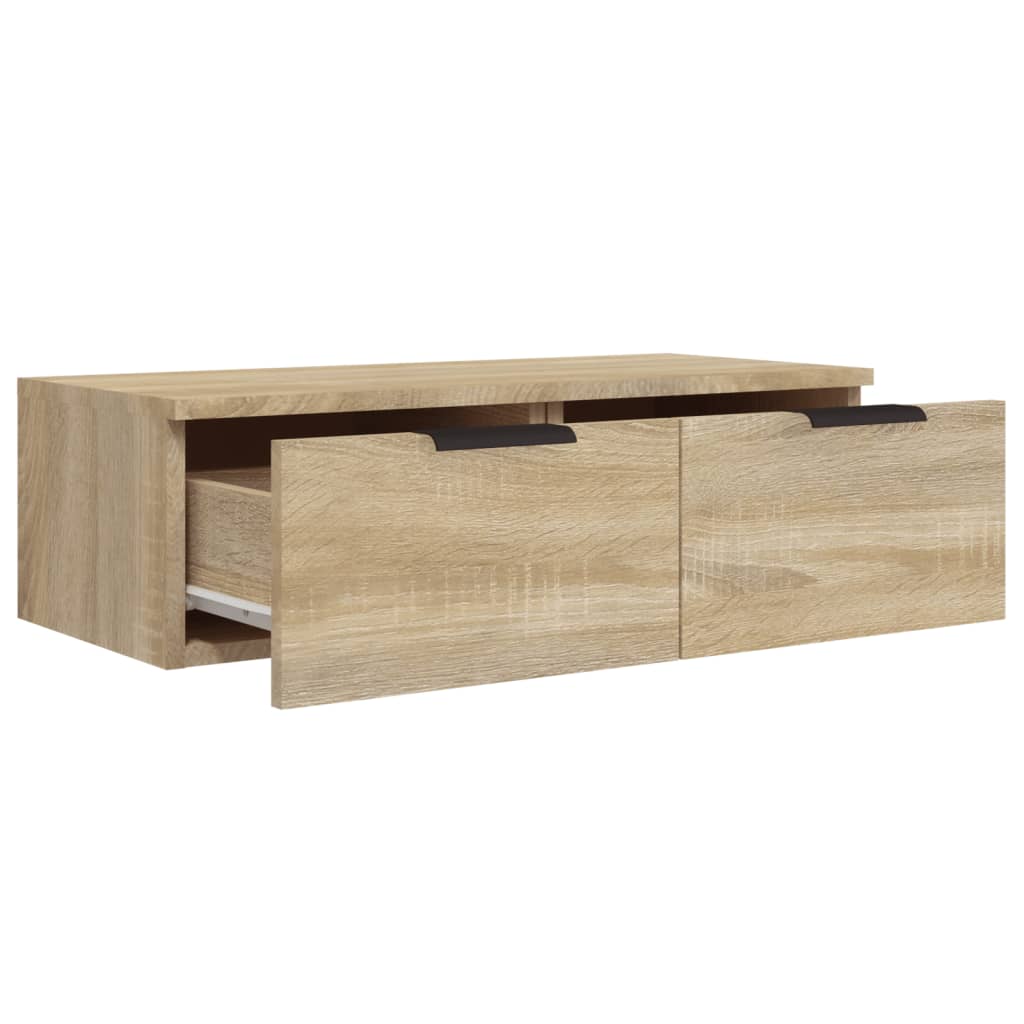 Wandkasten 2 st 68x30x20 cm bewerkt hout gerookt eiken is nu te koop bij PeponiXL, paradijselijk wonen!