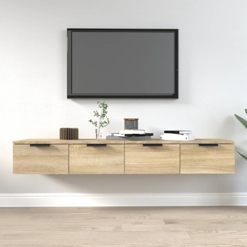 Wandkasten 2 st 68x30x20 cm bewerkt hout gerookt eiken is nu te koop bij PeponiXL, paradijselijk wonen!