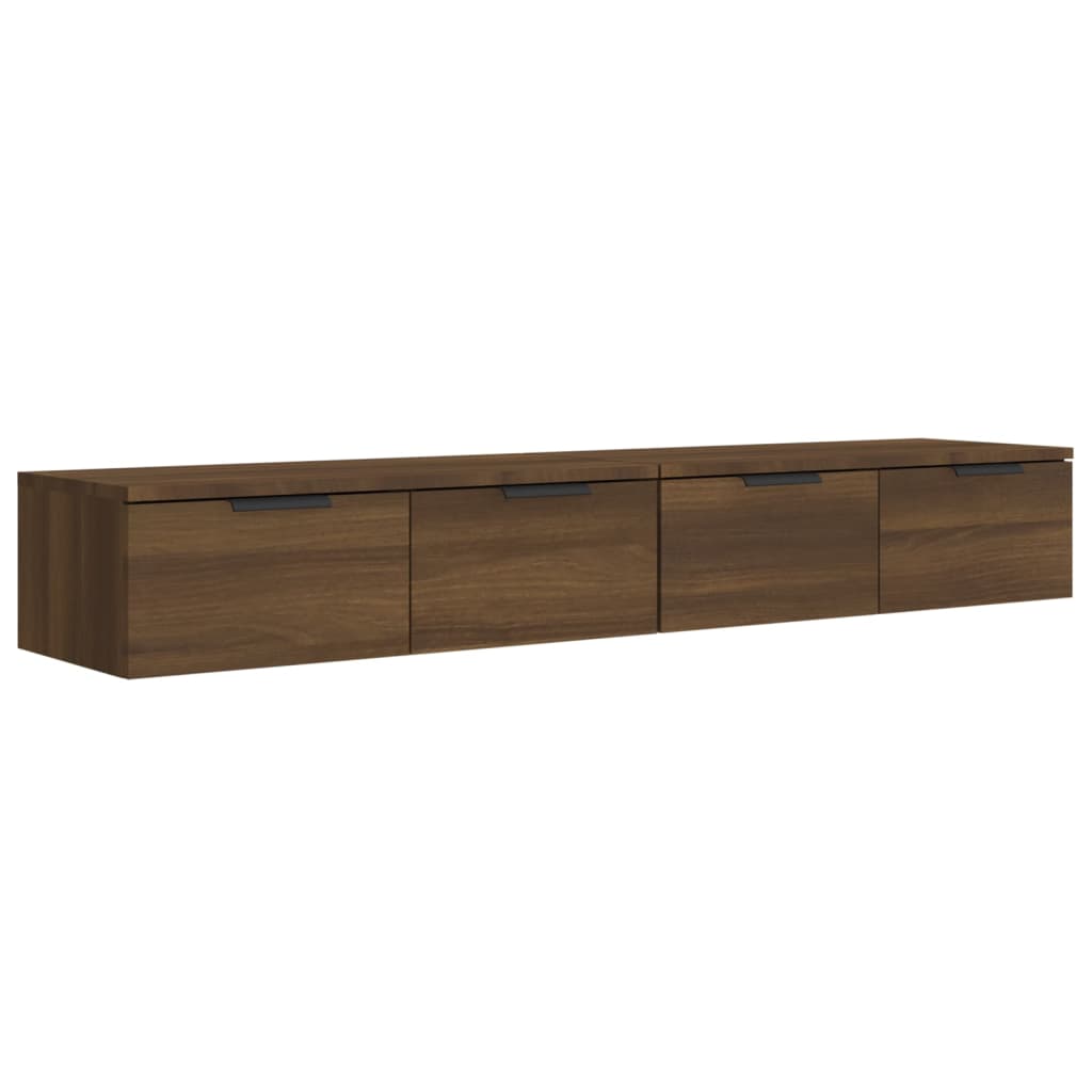 Wandkasten 2 st 68x30x20 cm bewerkt hout bruin eikenkleur is nu te koop bij PeponiXL, paradijselijk wonen!