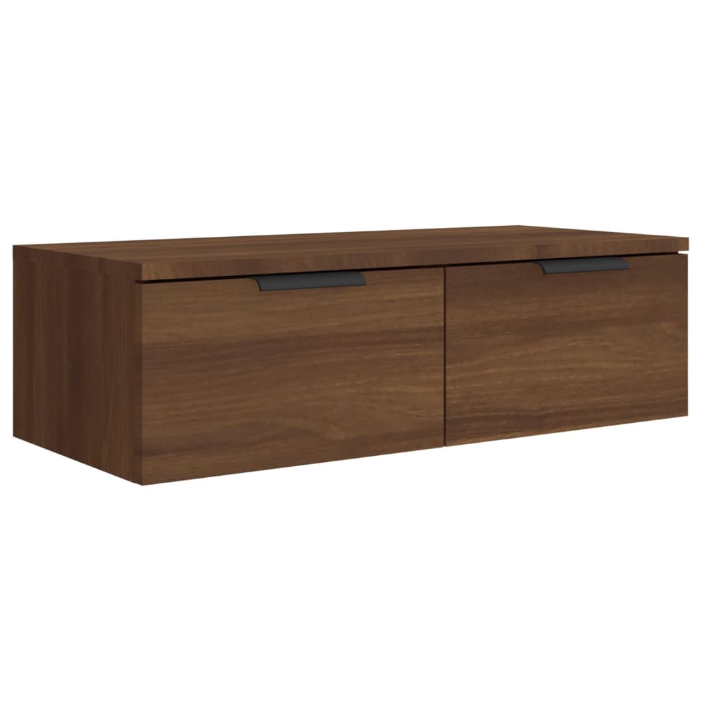 Wandkasten 2 st 68x30x20 cm bewerkt hout bruin eikenkleur is nu te koop bij PeponiXL, paradijselijk wonen!