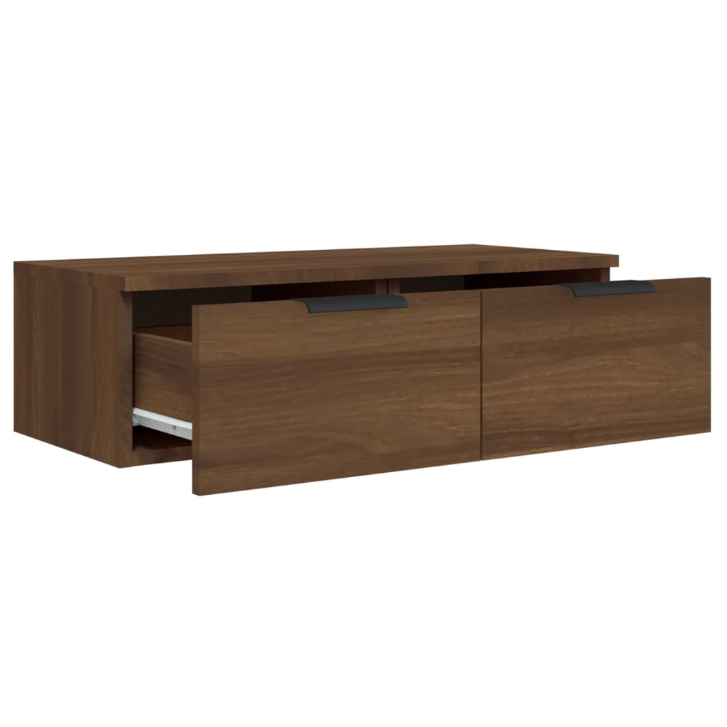 Wandkasten 2 st 68x30x20 cm bewerkt hout bruin eikenkleur is nu te koop bij PeponiXL, paradijselijk wonen!