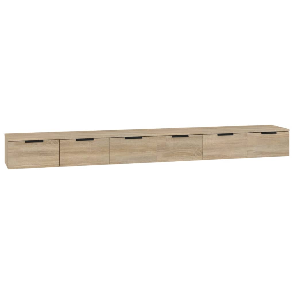 Wandkasten 2 st 102x30x20 cm bewerkt hout sonoma eikenkleurig is nu te koop bij PeponiXL, paradijselijk wonen!