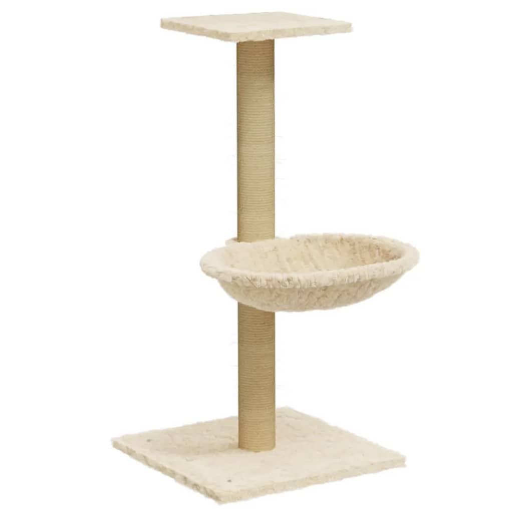 Kattenmeubel met sisal krabpaal 74 cm crèmekleurig is nu te koop bij PeponiXL, paradijselijk wonen!