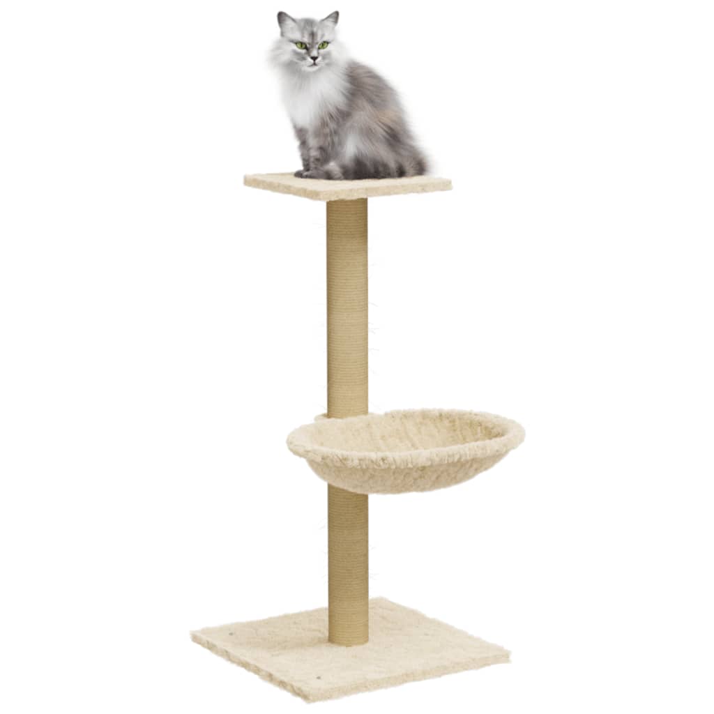 Kattenmeubel met sisal krabpaal 74 cm crèmekleurig is nu te koop bij PeponiXL, paradijselijk wonen!