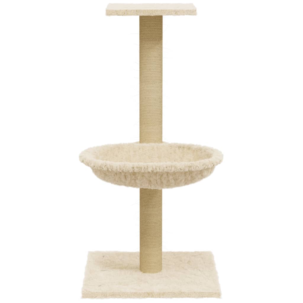 Kattenmeubel met sisal krabpaal 74 cm crèmekleurig is nu te koop bij PeponiXL, paradijselijk wonen!
