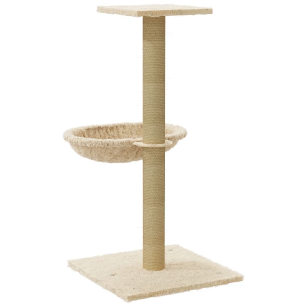 Kattenmeubel met sisal krabpaal 74 cm crèmekleurig is nu te koop bij PeponiXL, paradijselijk wonen!