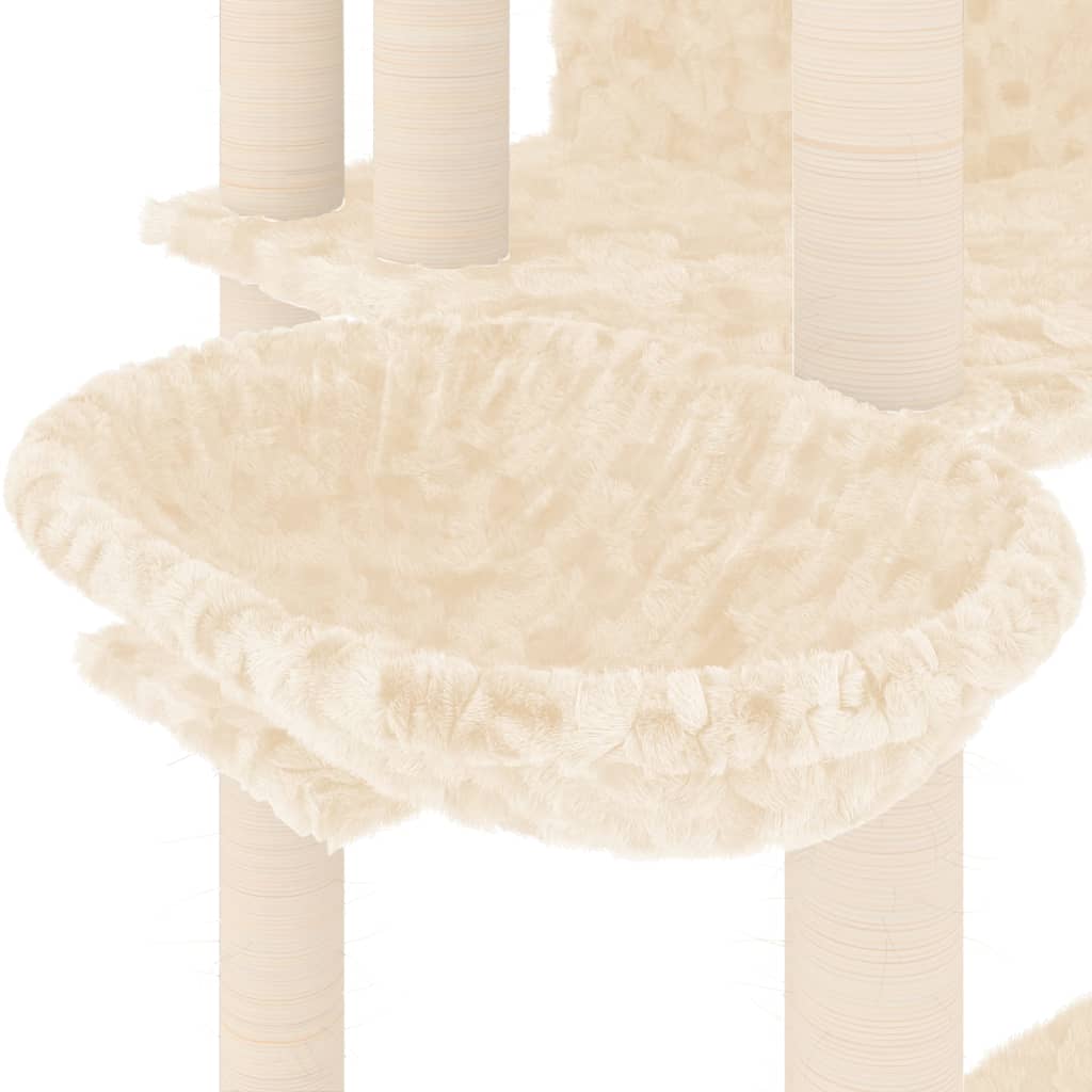 Kattenmeubel met sisal krabpalen 191 cm crèmekleurig is nu te koop bij PeponiXL, paradijselijk wonen!