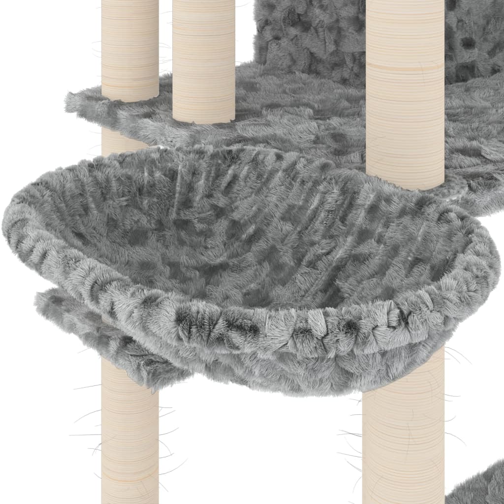 Kattenmeubel met sisal krabpalen 191 cm lichtgrijs is nu te koop bij PeponiXL, paradijselijk wonen!