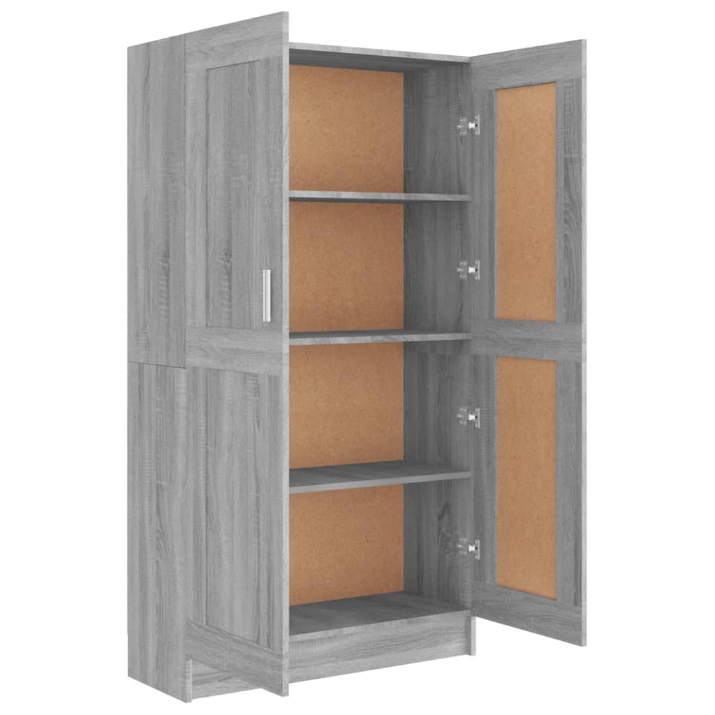 Boekenkast 82,5x30,5x150 cm bewerkt hout grijs sonoma eiken is nu te koop bij PeponiXL, paradijselijk wonen!