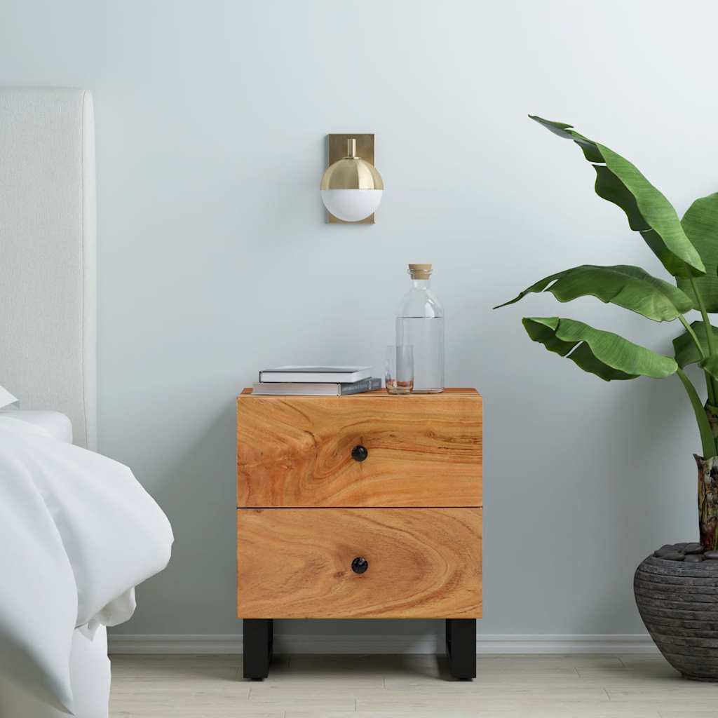 Nachtkastjes 2 st 40x33x46 cm massief acaciahout