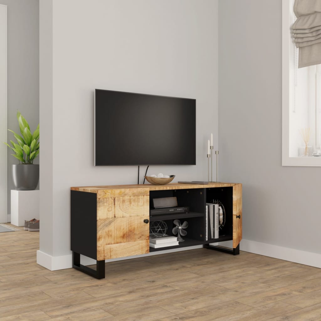 Tv-meubel 105x33x46cm massief mangohout is nu te koop bij PeponiXL, paradijselijk wonen!