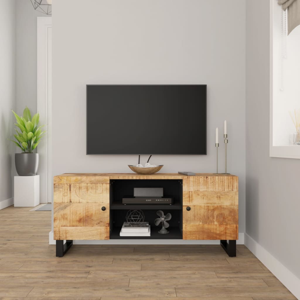Tv-meubel 105x33x46cm massief mangohout is nu te koop bij PeponiXL, paradijselijk wonen!